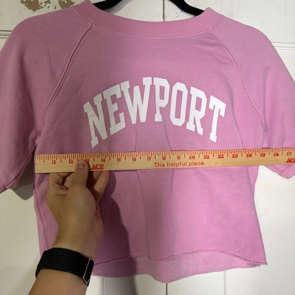 GAP Teen Raglan Boxy Sweatshirt NEWPORT Pink and White Girls Size 12